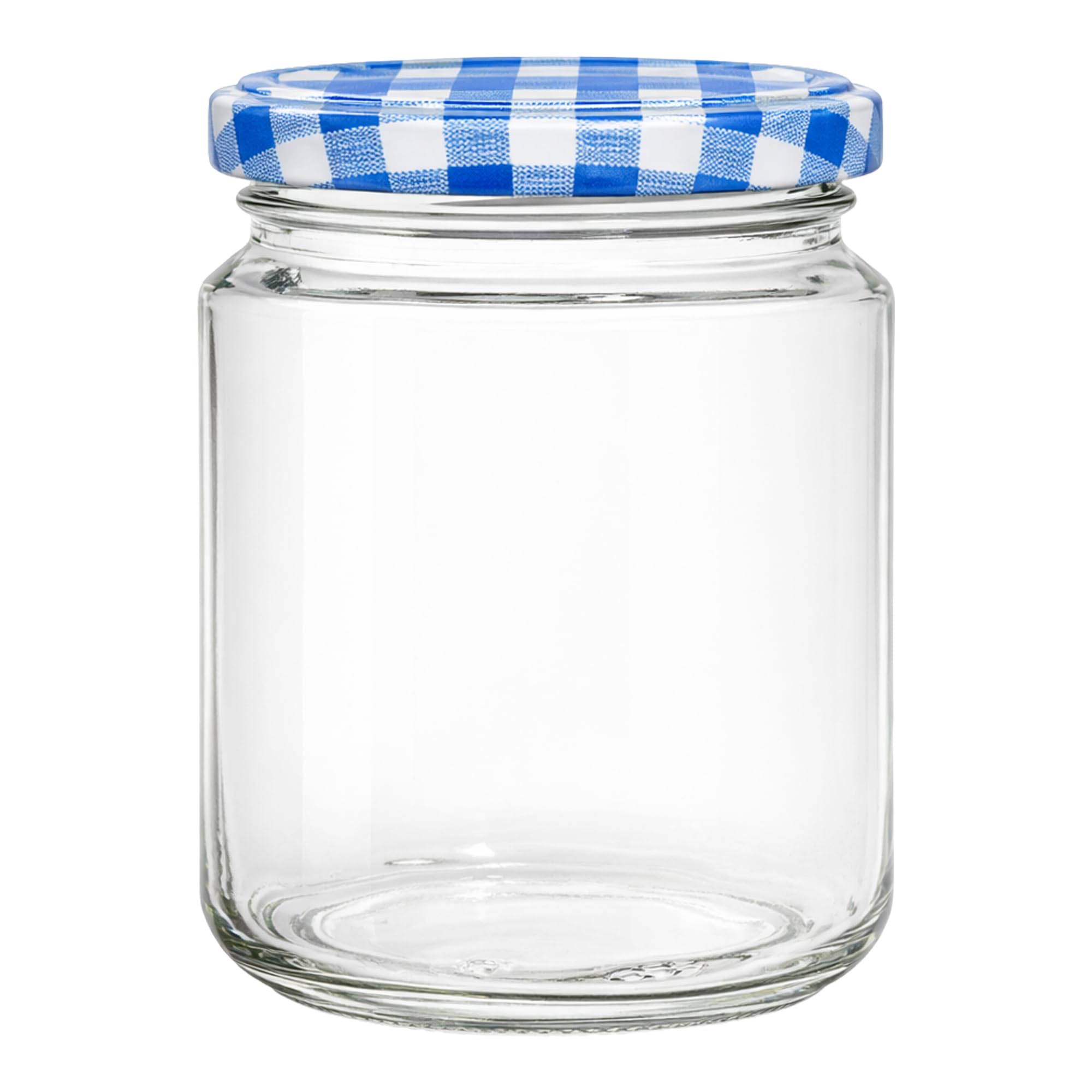hocz 100x Marmeladengläser 275 ml | mit Deckel Blau Kariert TO 66 | Einmachgläser mit Schraubdeckel zum befüllen | Sturzgläser Marmelade Schraubgläser | leere Gläser Set | 100 Stück