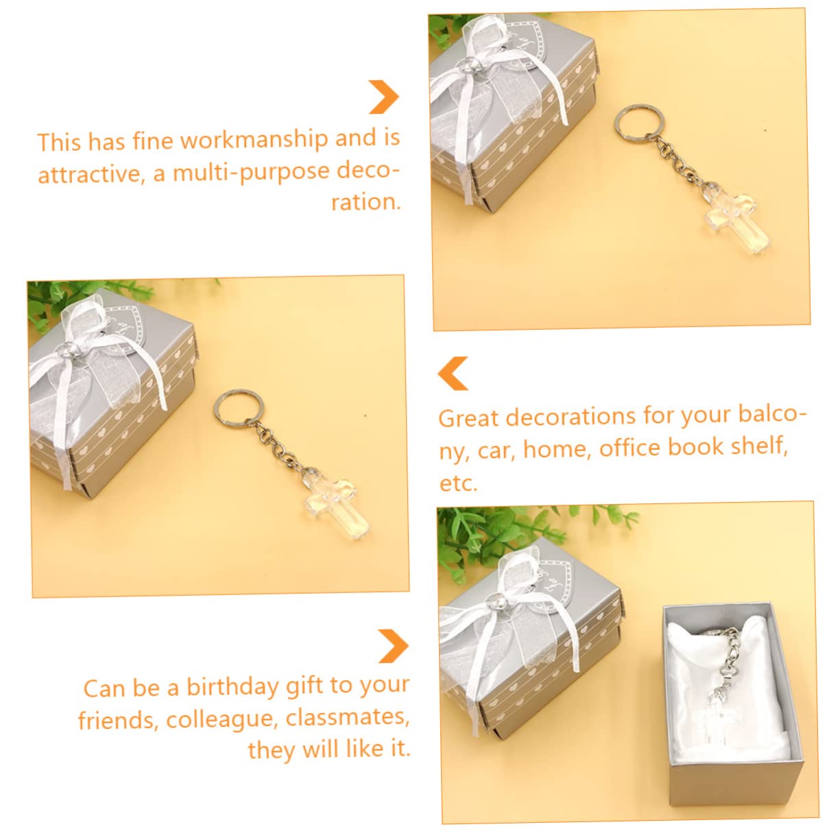 Portachiavi di cristallo IL Keychain chiave Keeychain religioso nome arredamento portachiavi cristalli pendenti per la decorazione Cristallo bianco