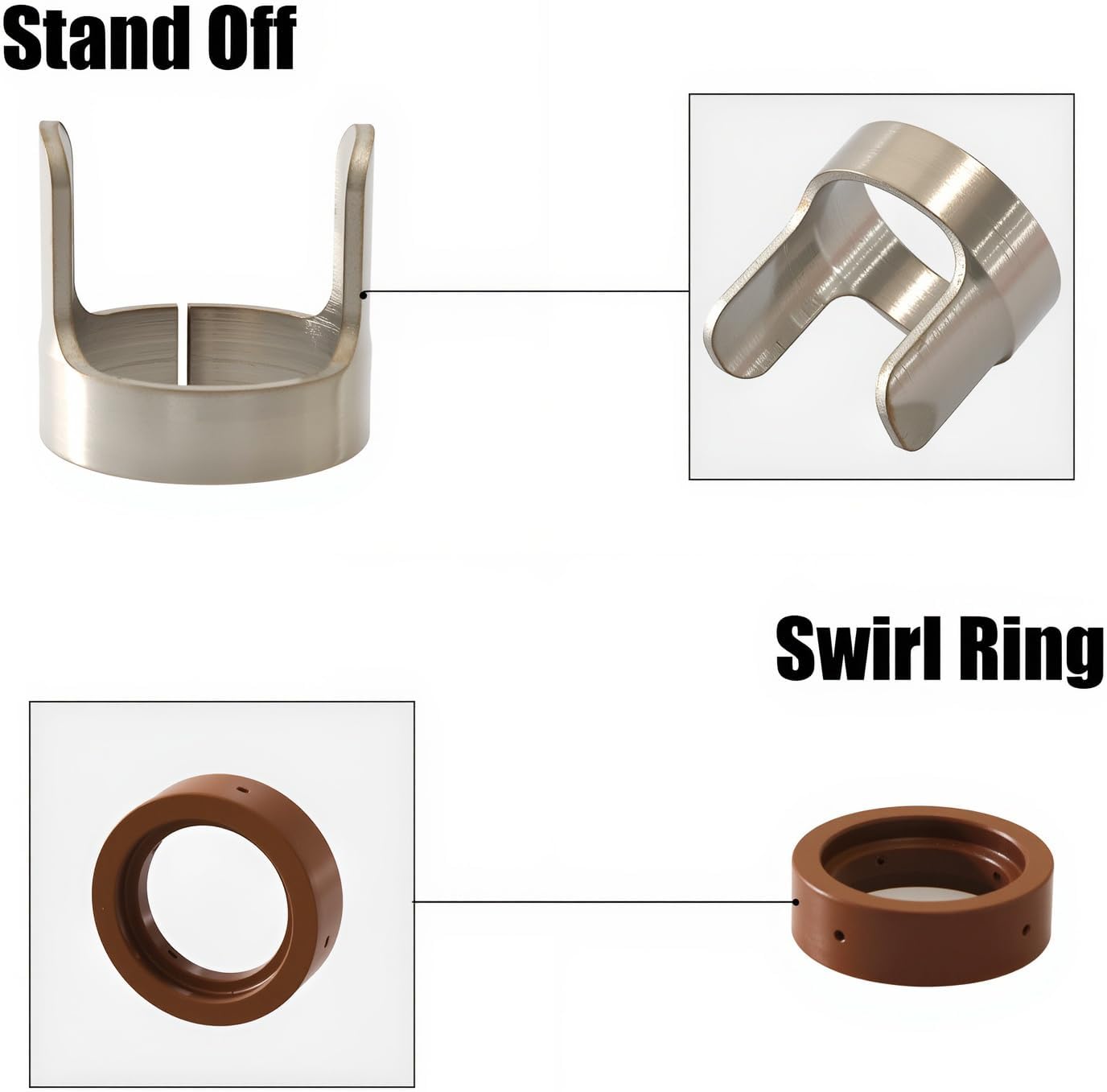 35pcs IPT-60 PT-60 IPT-40 PT40 Plasma Cutting Torch Tip 1.0mm 0.039'' Electrode Shield Cap Stand Off Swirl Ring