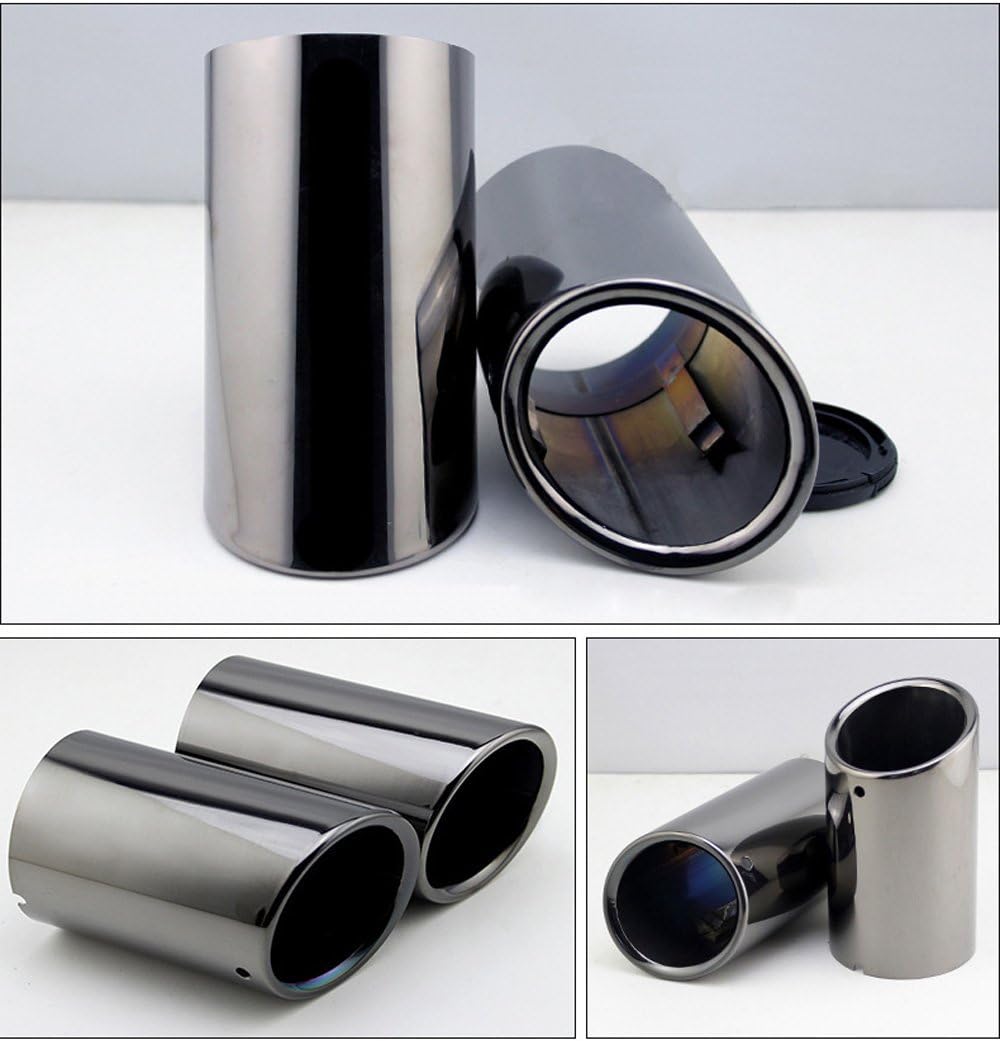 Dsycar Stainless Steel Exhaust Tip Pair, Compatible with Audi Q5/A4/A4L/A3, Compatible with VW CC 2012-2015/ Passat 1.8T 2.0T 2011-2015 / Tiguan 2011-2015 (Black)