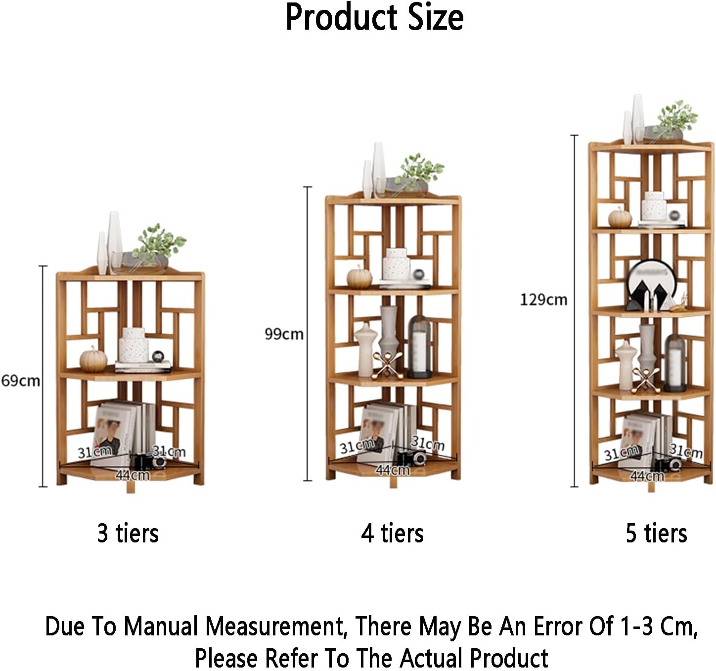 Mobile Storage Rack Freestanding Display Rack Tool Pegboard Garage,L Shaped Corner Bookshelf with 4 Tiers for Small Space Living Room Office Study Room