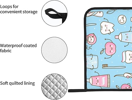 Miniatura 5 de Divertidos soportes para ollas de dientes para pasta de dientes, almohadillas calientes para cocina, juego de 2 agarraderas resistentes al calor,