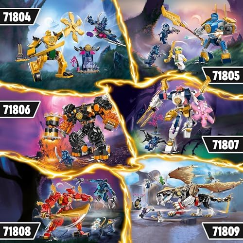 LEGO NINJAGO Mech żywiołu ziemi Colea, Figurka Akcji, Zabawka Konstrukcyjna dla 7-latka, Fana Serialu Powstanie Smoków, z Minifigurką Cole'a, Prezenty dla 7-latka, 71806