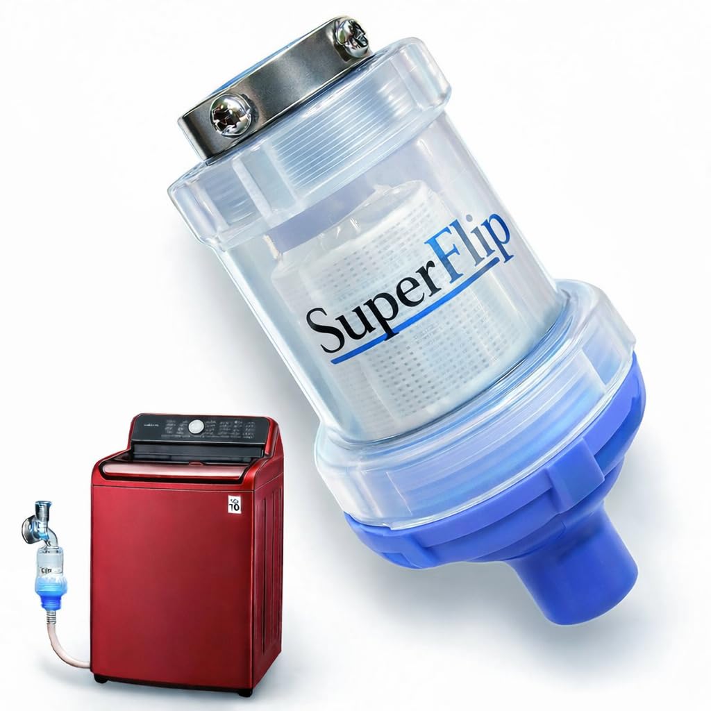 SuperFlip® Washing Machine Water Filter Cartridge | Hard Water Softener & Inlet Filter | Dust, Sand, Rust & Lint Filter with Waste Collector | for Top Load, Front Load Washing Machines & Dishwashers-image-7
