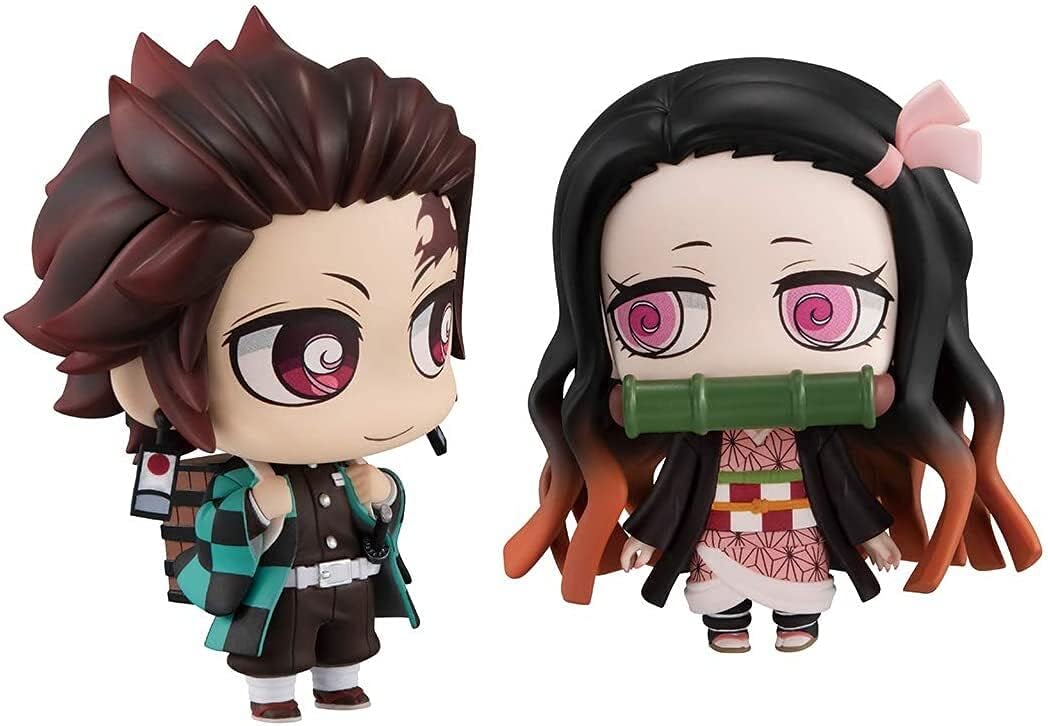 Megahouse Demon Slayer: Kimetsu No Yaiba: Chimi-Mega Kamado & Nezuko Buddy Series 2Piece Figure Set, Multicolor