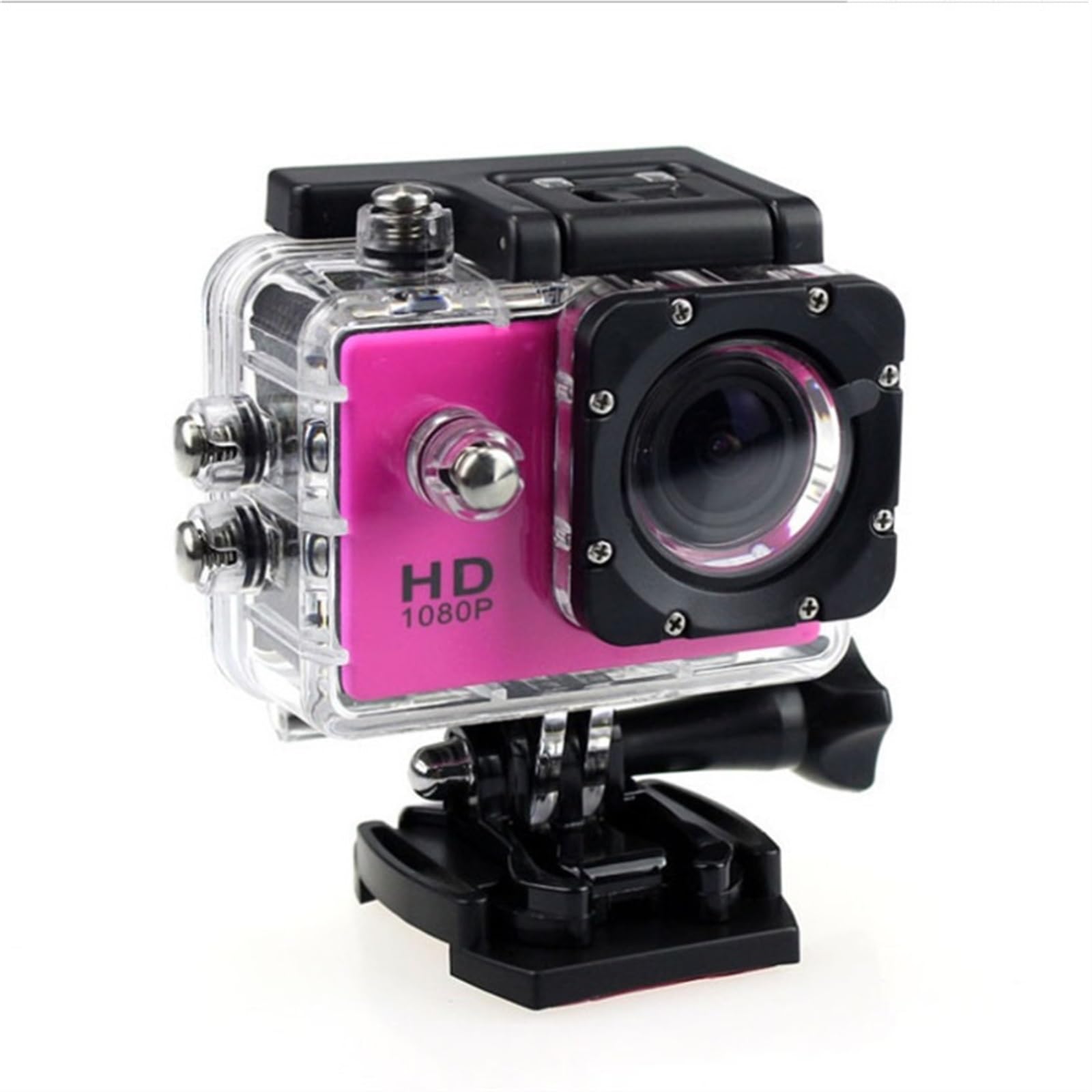 Mini HD 1080P wodoodporna kamera sportowa 2.0 Cal 32G Outdoor Motion Sking DV do akcji wideo kask rowerowa cyfrowa Wysoka Rozdzielczość(Cam add16gb card,Pink)