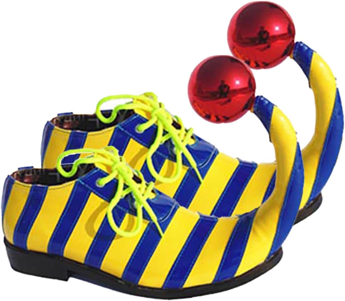 Clown Shoes Circus Striped Pattern Clown Boots with Curved Point Jester Cosplay Footwear