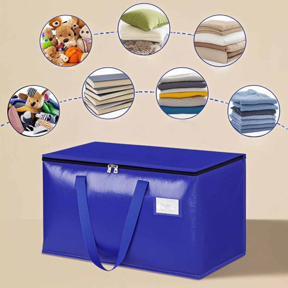 Lot de 6 sacs de rangement noirs, plus épais, imperméables et durables pour déménagement, voyage, camping
