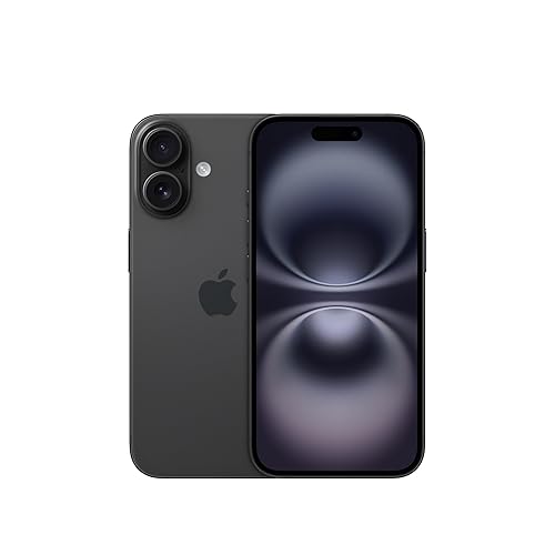 Apple iPhone 16 128 GB: 5G Mobile phone with Apple Intelligence, Camera Control, A18 Chip and a Big Boost in Battery Life. Works with AirPods; Black - Black - 128 GB - No case