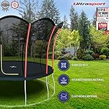 Ultrasport Gartentrampolin Trampolin Ø 420 cm, GS Zertifikat, Lotus, ovales/rundes/eckiges Gartentrampolin mit Sicherheitsnetz, gepolsterte Stangen, gepolsterte Randabdeckung, sicher, Outdoor - 6