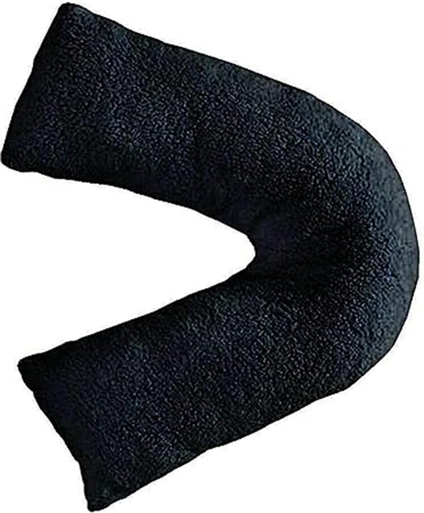 Laam linen Teddy V Shaped Complete Pillow or Case For Support Maternity Neck Back Soft Warm Plush Cosy Fleece Cover Orthopaedic V Shape Pillow Non-Allergenic (Complete Pillow, Teddy V Pillow Black)