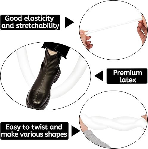 Miniatura 5 de LovesTown 150 globos largos de 260 globos de látex blanco para decoración de cumpleaños, boda, festival, fiesta