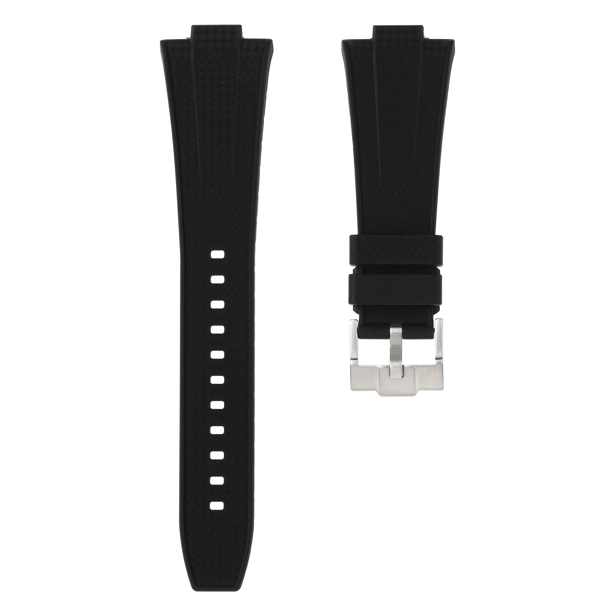 Tissot PRX Powermatic 80 Silicone Rubber Replacement Watch Straps - Compatible Watch Bands for Tissot PRS Automatic, Quartz, Chronograph 40mm - Size 12mm - For Men & Women - Quick-Release (Black, 12mm)