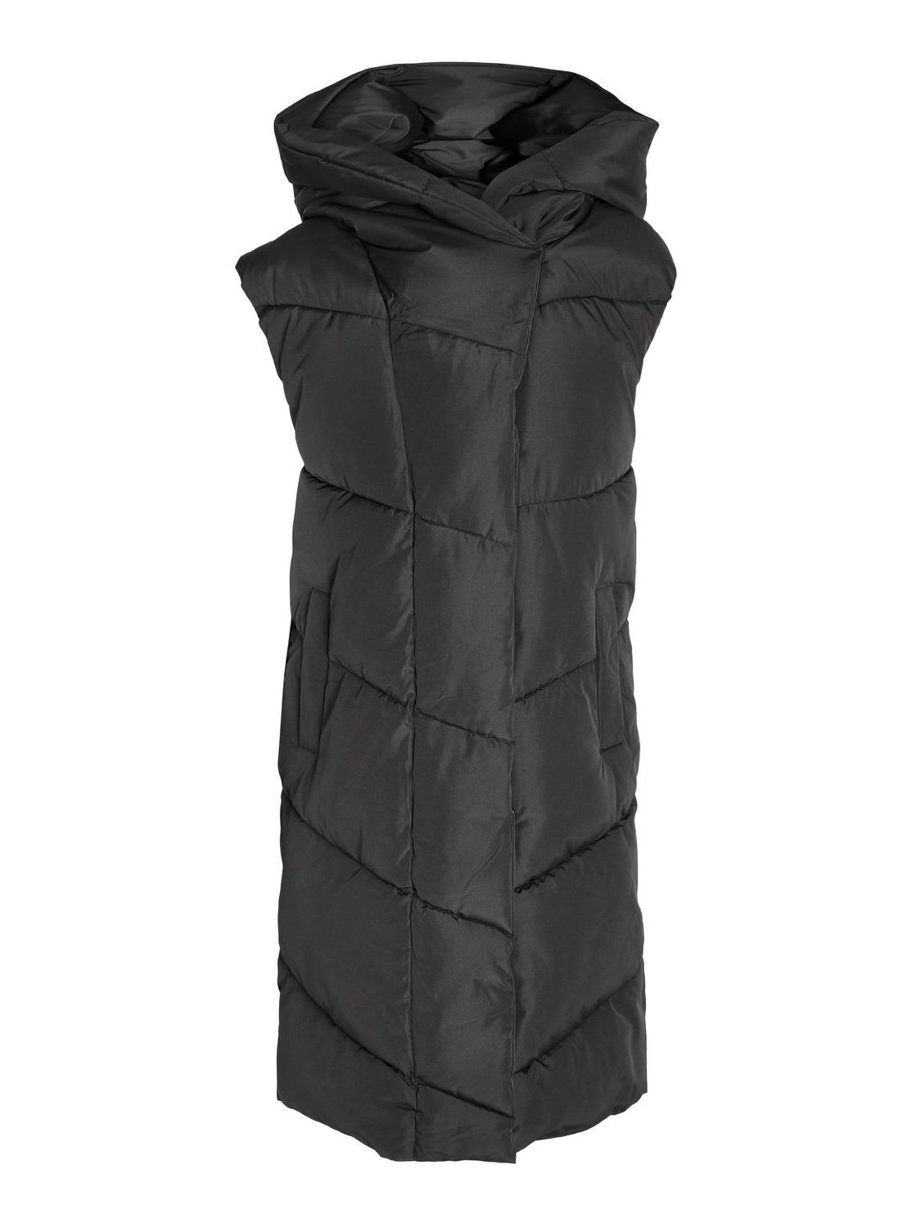 Noisy may Women's Nmtally L/S Long Vest Noos Quilted Vest, black, S