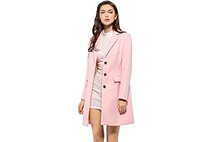 Women's Notched Lapel Pea Coat For Exquisite Spring Style