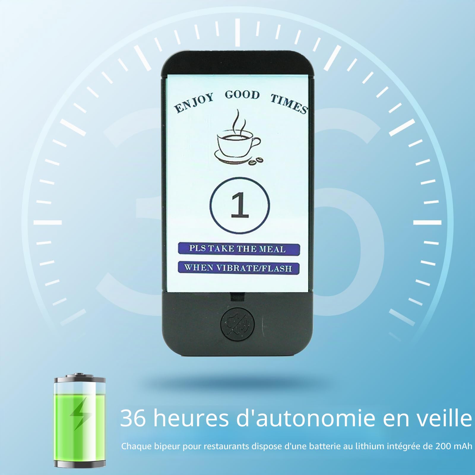 Système de Bipeur, Bipeur Restaurant,600M,7 Modes d'Appel, Étanchéité IP67, 36H de Veille,Bipeur pour Centre de Restauration, Aire de Jeux, Centre Commercial (16 Bipeur)