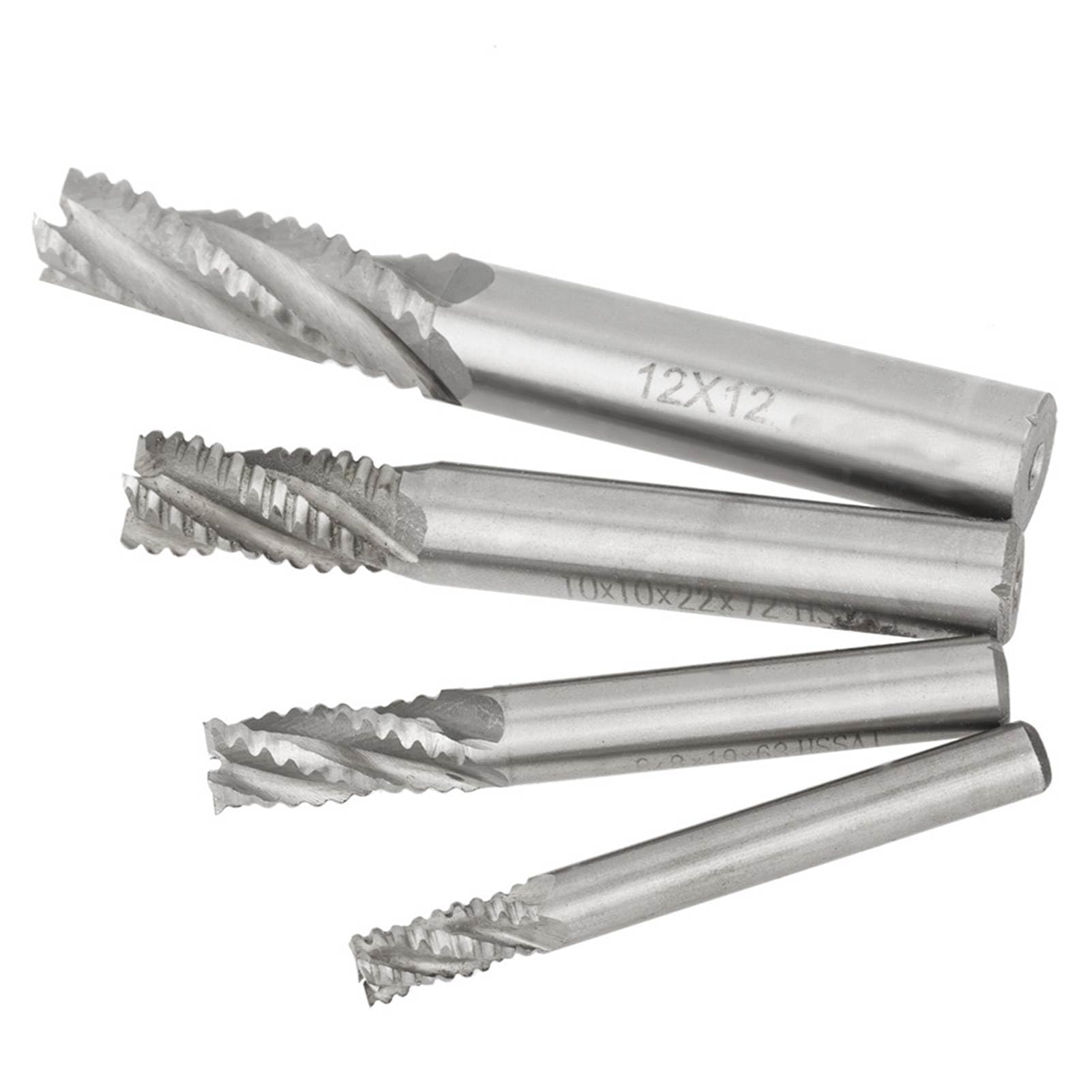 4 Stück Schaftfräser Satz 4 Flammi HSs Schruppfräser CNC Router Bit Fräser M6 / m8 / m10 / m12