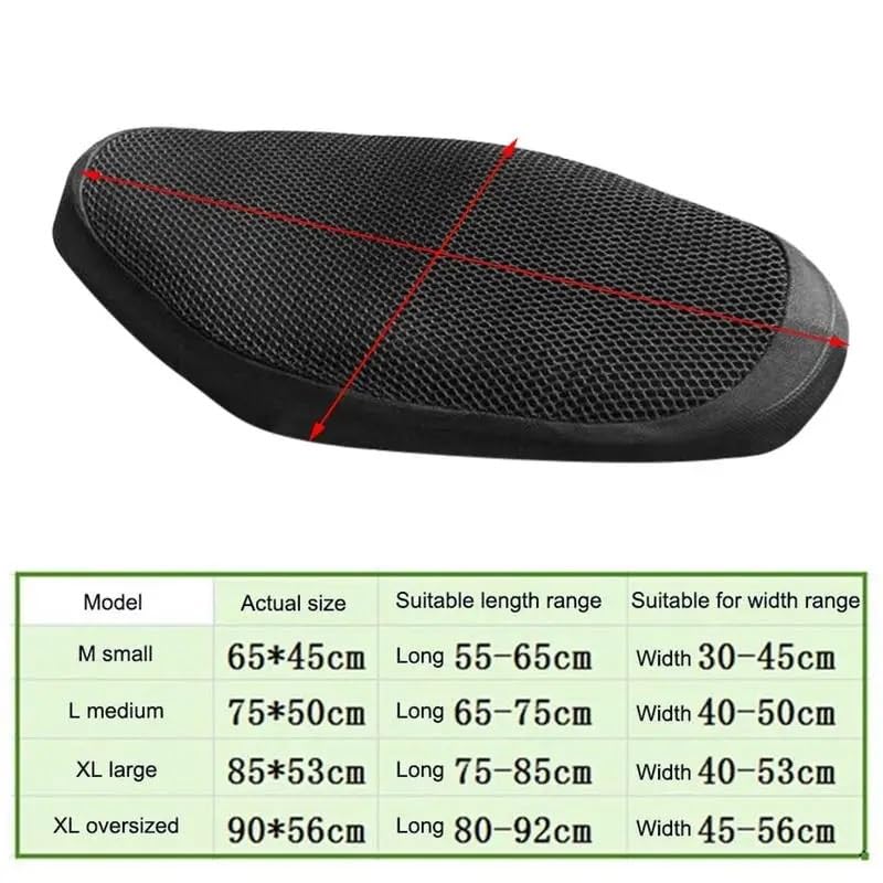 Protector malla red transpirable y aislante térmico de asiento moto 6