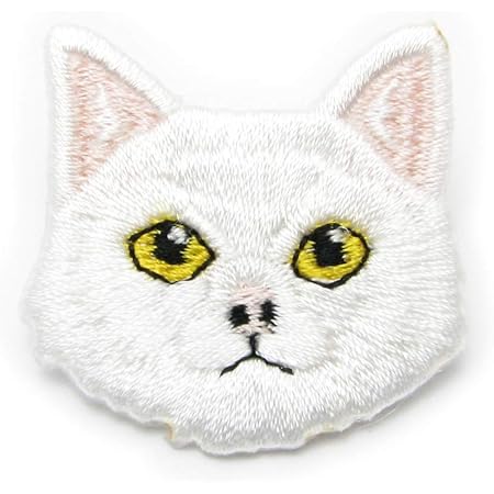 Amazon Co Jp アニマルロード Animal Road ブローチ 猫 ねこ ネコ 刺繍 ワッペン バッチ Ks 白猫 ジュエリー