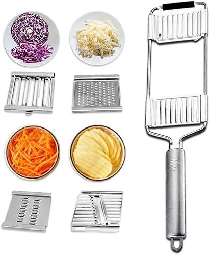 Miniatura 8 de Juego de rebanadoras multiusos 2024, juego de cortes para queso, frutas y verduras (3 cuchillas) 3 cuchillas.,4