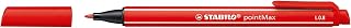 Caneta Hidrográfica para Escrever – STABILO PointMax – Caixa com 10 unidades – Vermelho Escuro