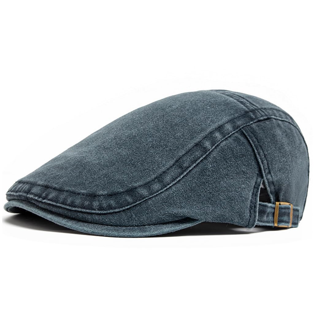 gustave Vintage Newsboy Cap for Men and Women Adjustable Cotton Blend Gatsby Ivy Hat Classic Retro Cabbie Cap for Travel Driving Navy Blue-picture-32