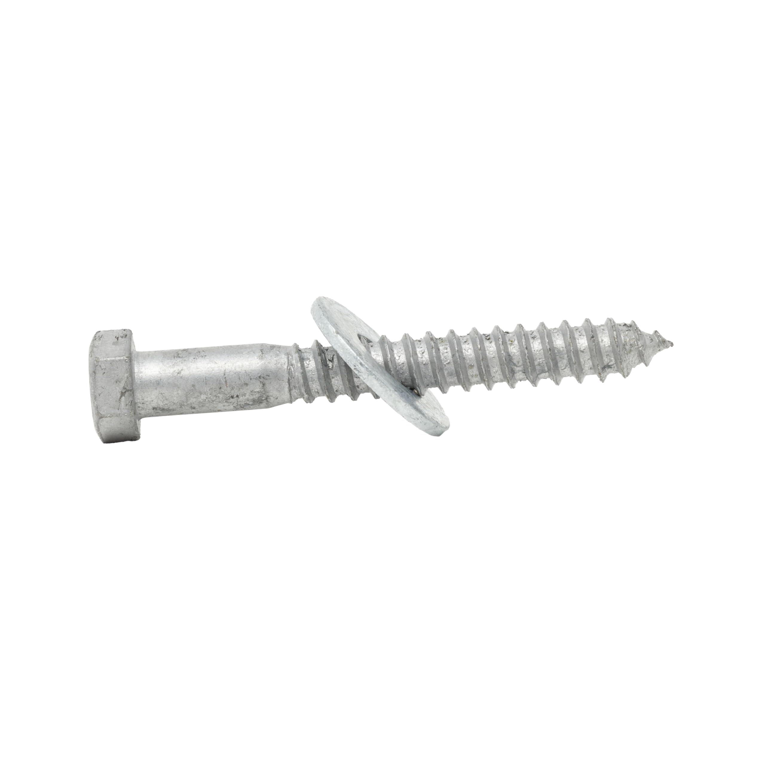 3/8" x 2-1/2" (100 Sets) Hot Dipped Galvanized Lag Screw Kit for Exterior Use, Includes 100 EA USS Flat Washers, Commercial Grade A307 - by Fastener