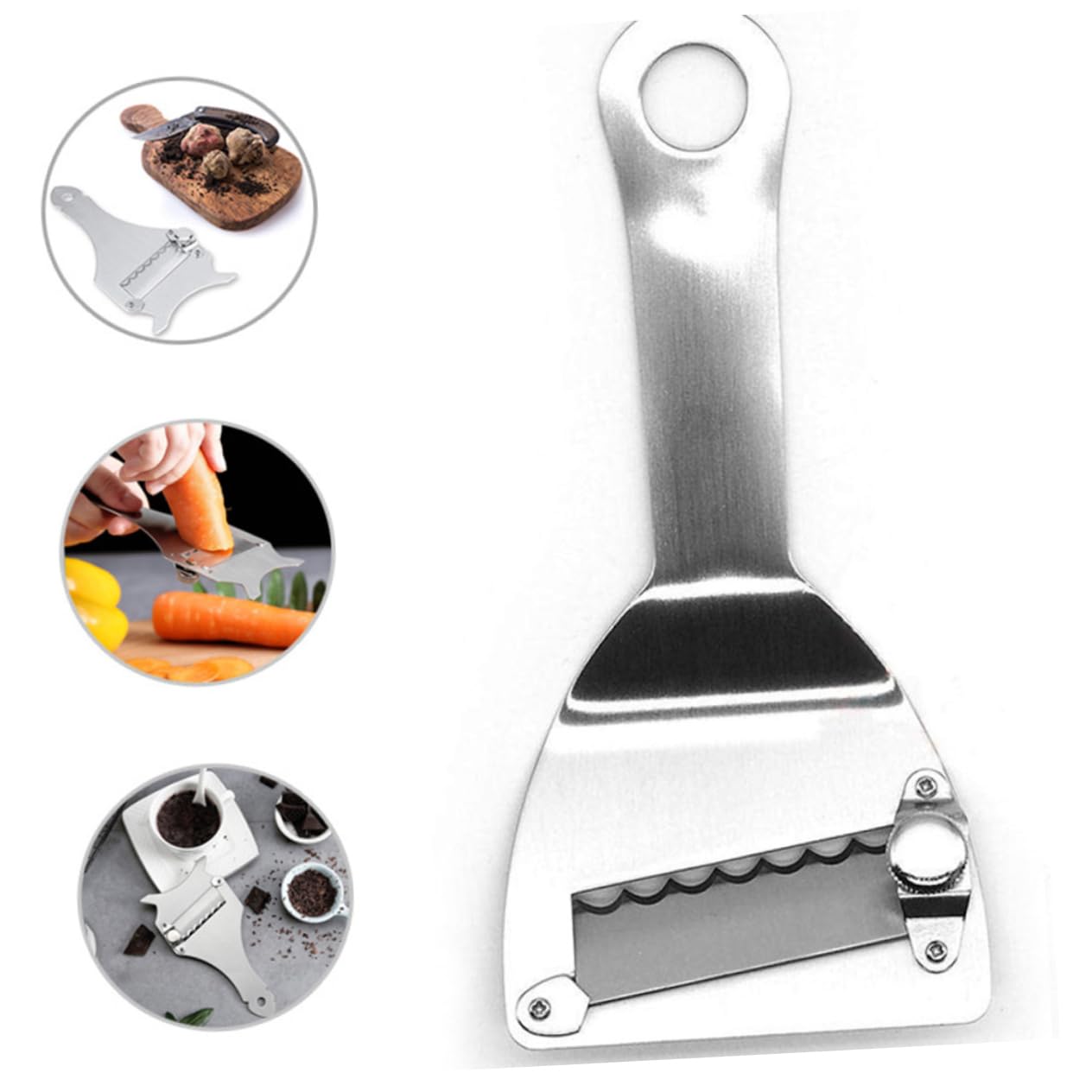 BRIGHTFUFU Stainless Steel Truffle Slicer Portable Truffle Planer for Cheese Chocolate Garlic Kitchen Gadget for Home Professional Chefs Easy to Use
