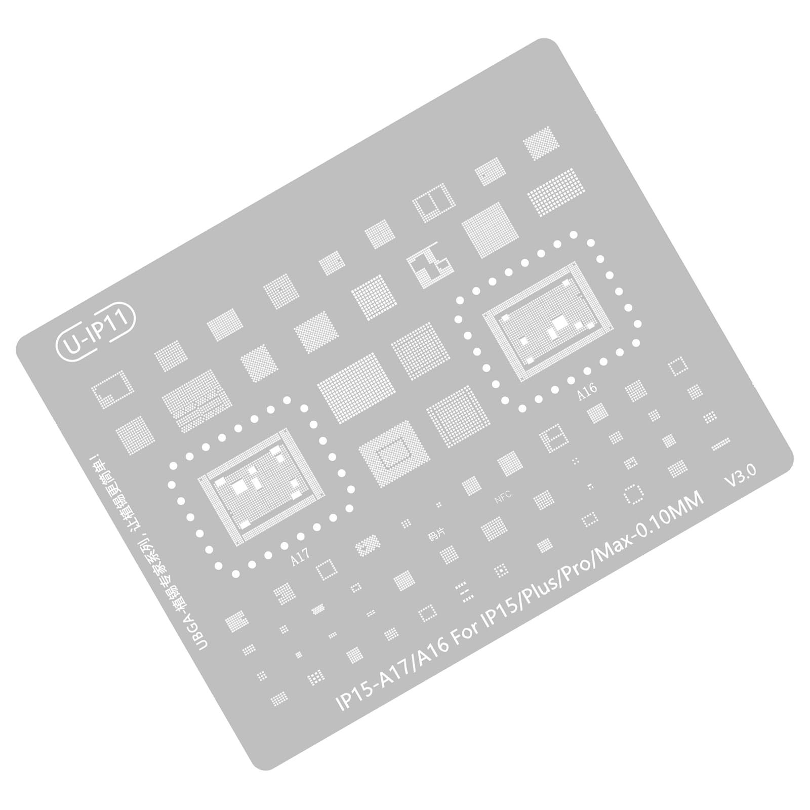 Hdoytxxm Ip15 Series With Cpu Reballing Stencil Template Tin Planting Soldering Net Maintenance Electronics Fixing For 15 14 13 12 11 Phone Chip Repair Template