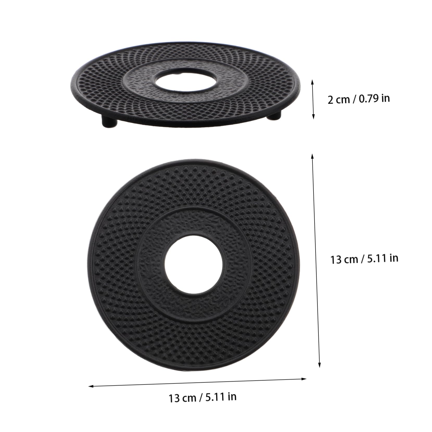 Alipis 2Pcs Cast Iron Teapot Stand Coaster Japanese Style Kettle Holder Decorative Iron Hot Mat for Teapots Vintage Design for Home and Kitchen Use