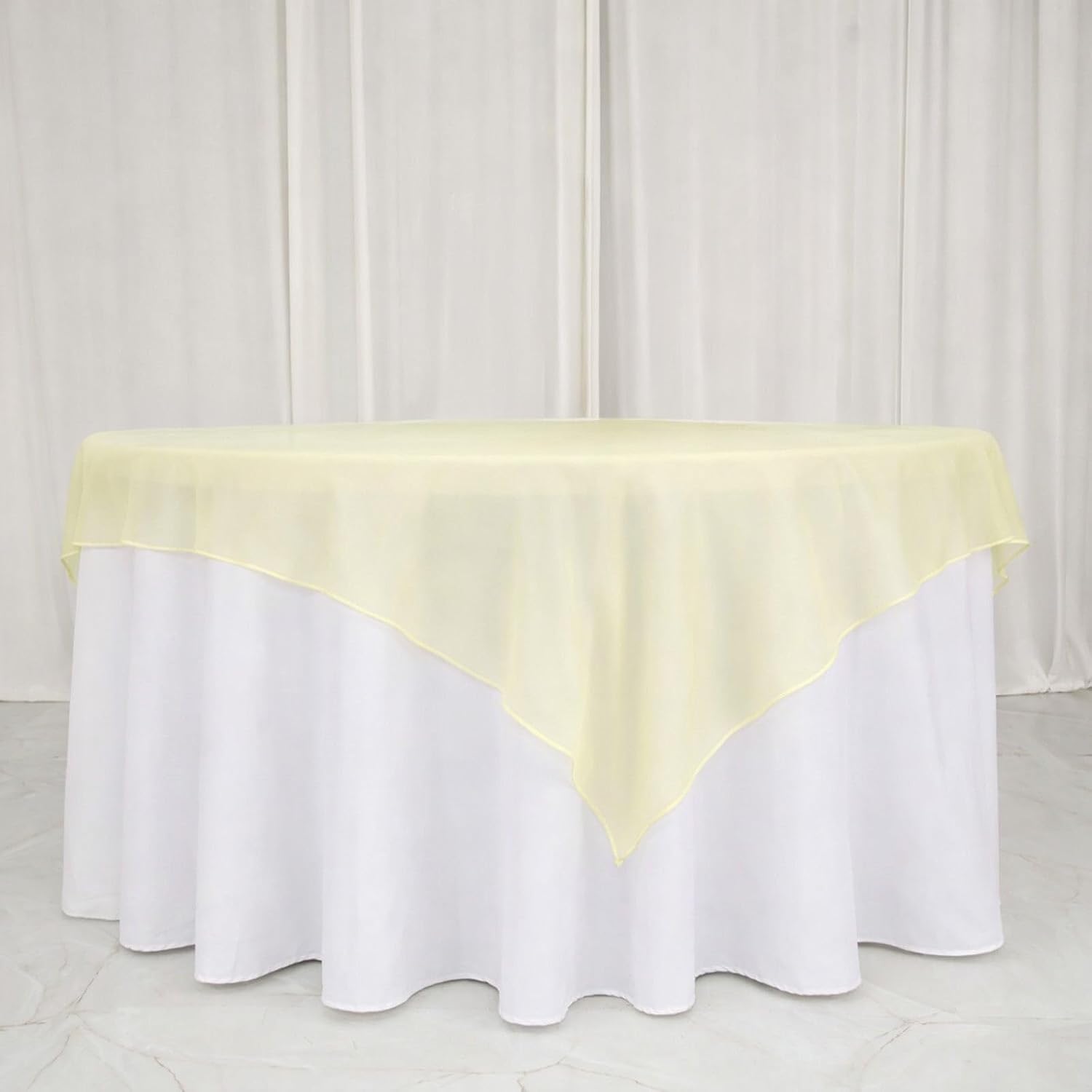 Efavormart 10 Pack Organza Table Overlay 72"x72" Champagne - Sheer Table Topper
