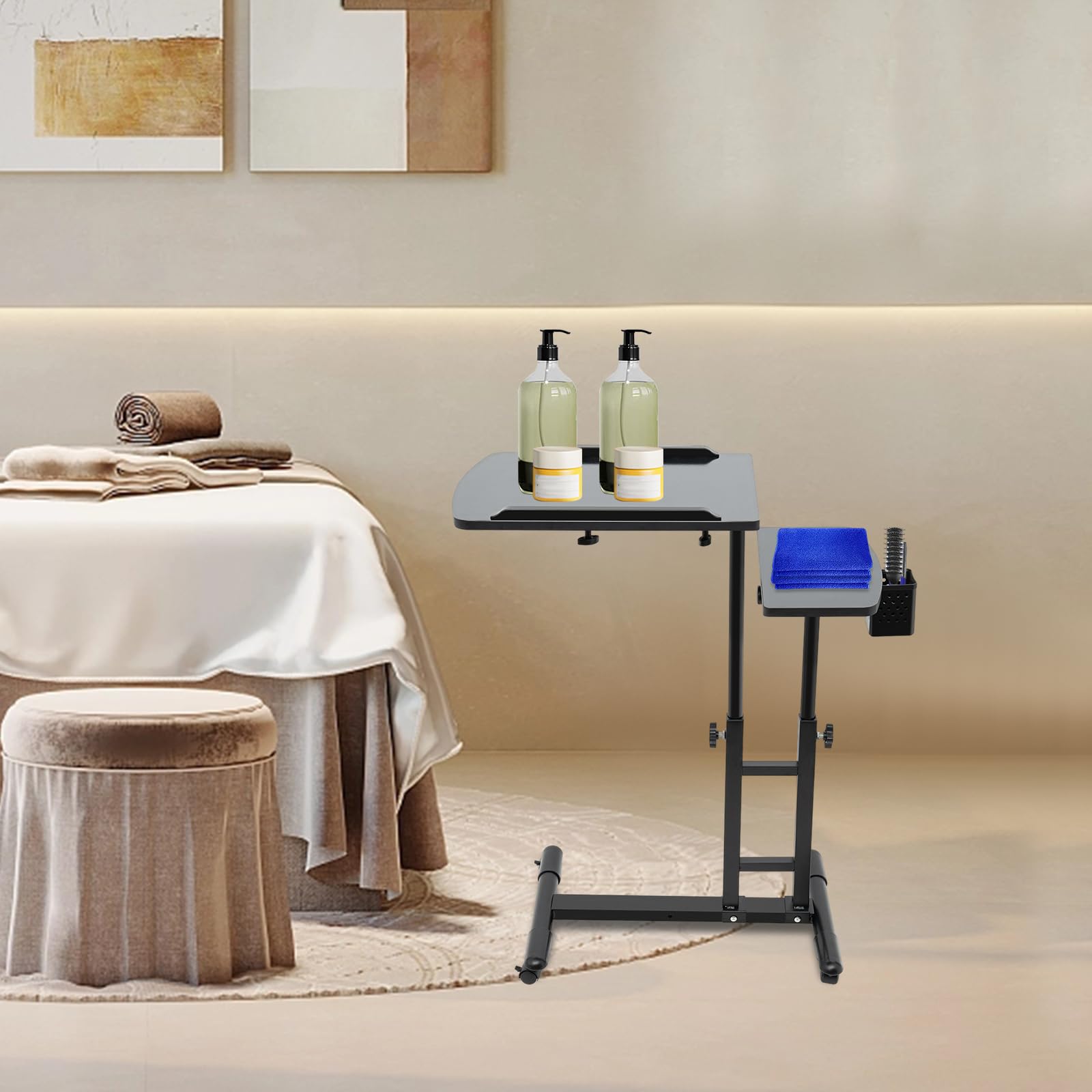 Estación de trabajo de tatuajes, altura ajustable, estación de trabajo vertical, mesa de escritorio, estación de trabajo portátil, desmontable, para tatuajes, belleza, masaje, pedicura, salón de