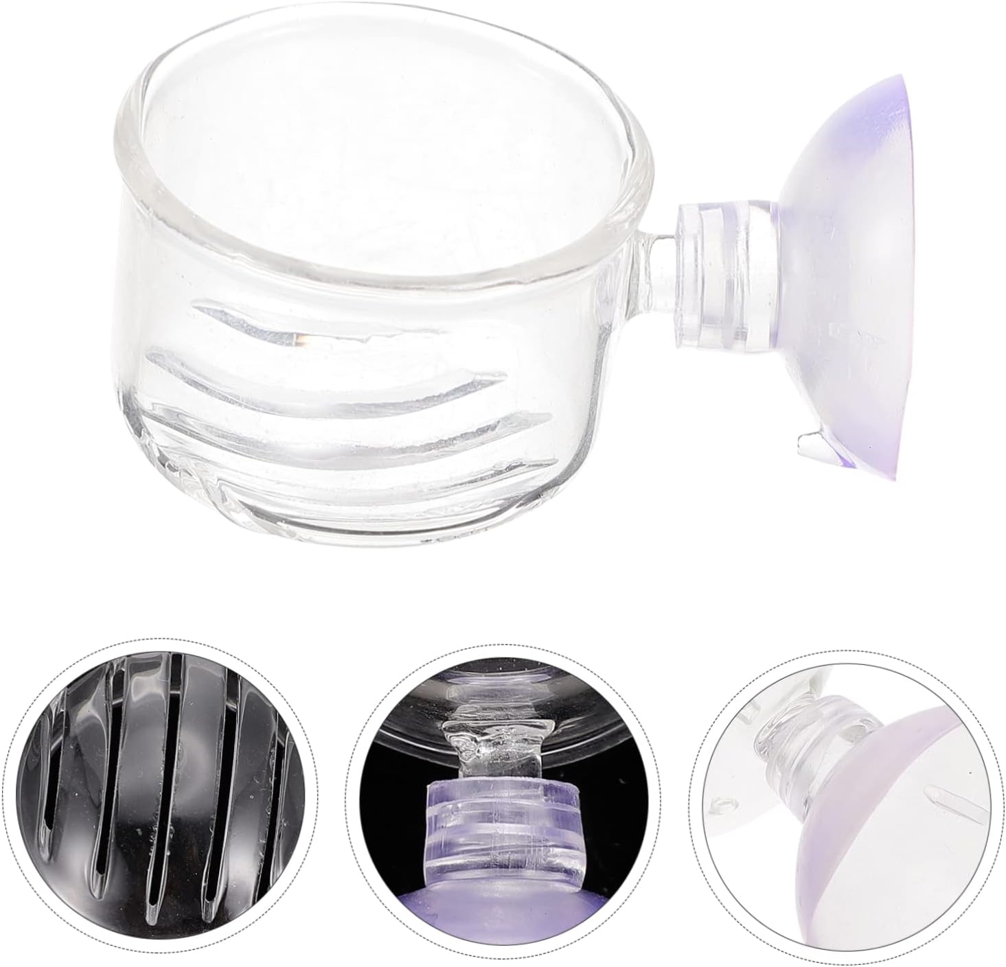 DOITOOL 6pcs Glass Fish Feeders Aquarium Food Holders Cups for Freshwater and Tanks Easy to Clean and Store for Fish Feeding Supplies