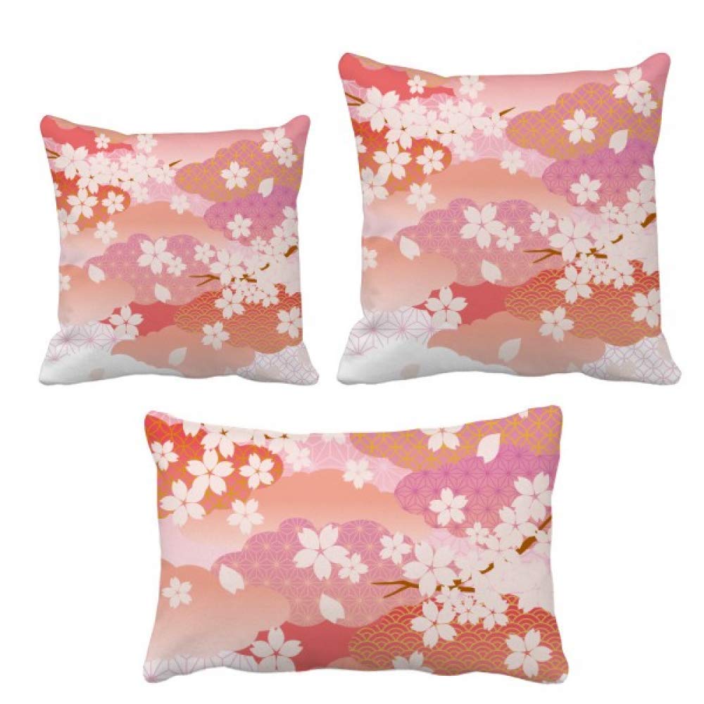 Housse de coussin fleurs de cerisier rose élégante pour décoration raffinée de salon