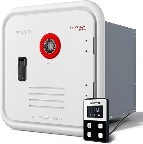 Miniatura 12 de FOGATTI - Calentador de agua sin tanque RV InstaShower 8 Plus, Gen 2, con puerta blanca de 15 x 15 pulgadas y control remoto, DC 12V, mejor