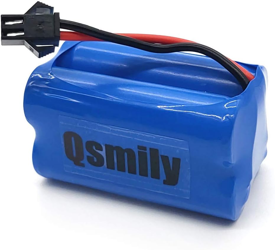 Qsmily Rechargeable 4.8V 1400mAh Ni-Cd AA Battery Pack with SM 2P Plug for Remote Control Toys, Household Appliances, Power Tools