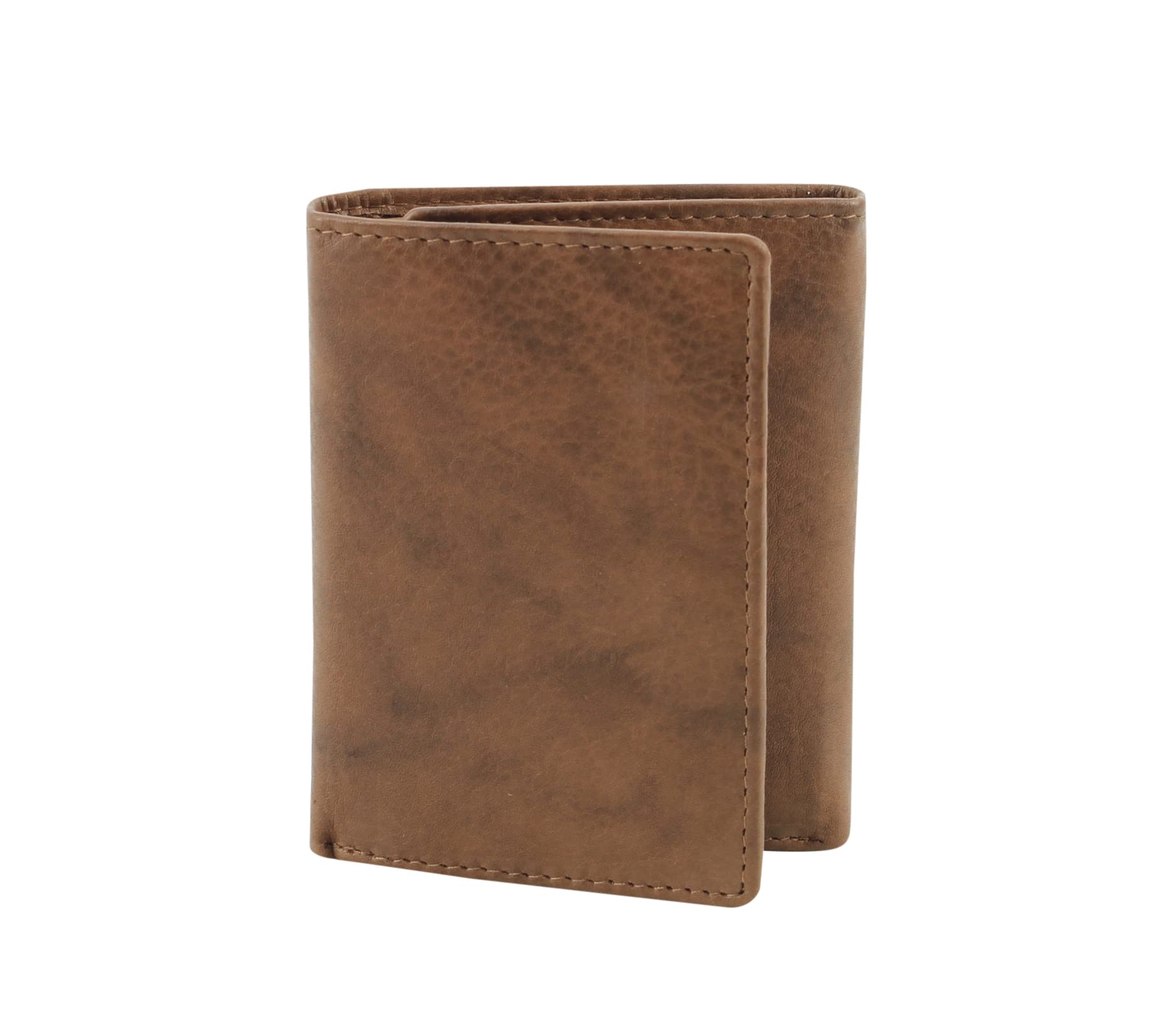 American Bison Trifold Classic Wallet for Men – RFID Blocking Cowhide Leather Wallet (Tan)