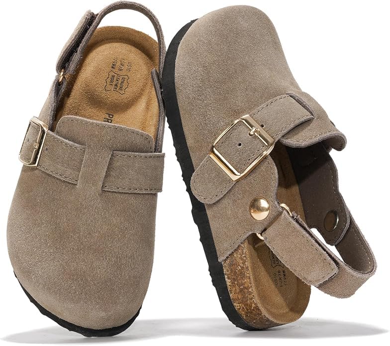 Image of Project Cloud Kids 100% Genuine Leather Non Slip Clogs with Cork Footbed
