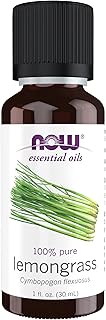 NOW Essential Oils, Lemongrass Oil, Uplifting Aromatherapy Scent, Steam Distilled, 100% Pure, Vegan, Child Resistant Cap, ...