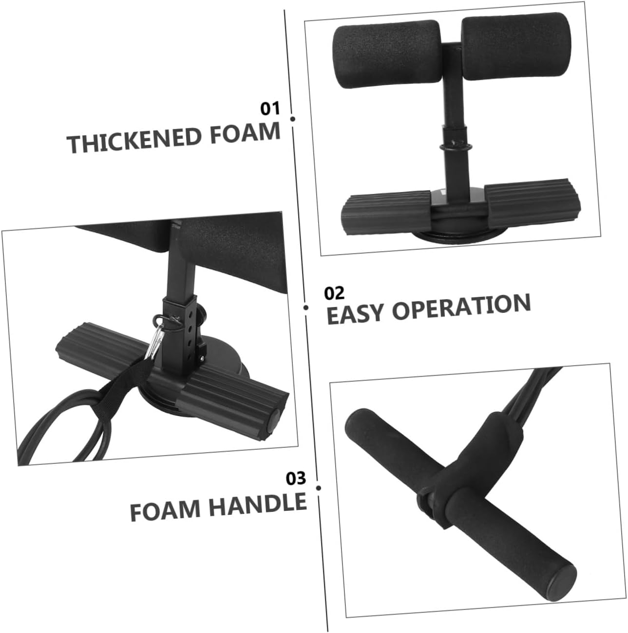 Fitness Equipment Multi-function Sit-up Aid Plank Support Steel Tube Handle for Home Workout Random Color