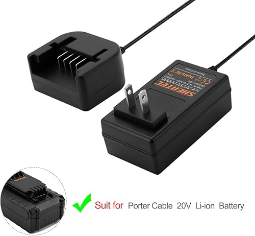 Miniatura 7 de Shentec Cargador de iones de litio de 20 V, compatible con Porter Cable y baterías Black & Decker de 20 V