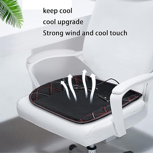 Miniatura 8 de Enfriador de asiento de automóvil con puerto USB ventilado con función de arranque y parada automática, cojín de asiento de automóvil para todos los