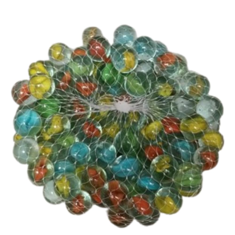 Kid's Colorful Glass Flower Marbles Set | Traditional Kanche Game