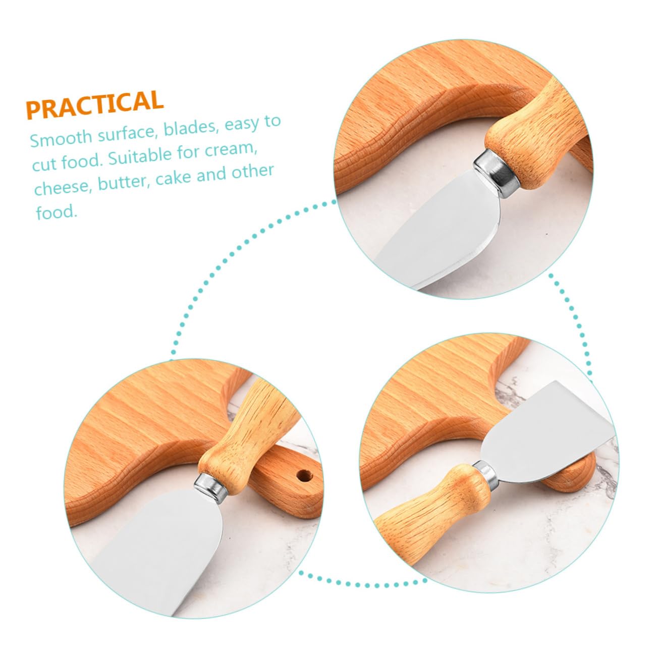 CIYODO Stainless Steel Cheese Knife Fork Set Baking Tools Cheese Cutting Set Multi-function for Parties