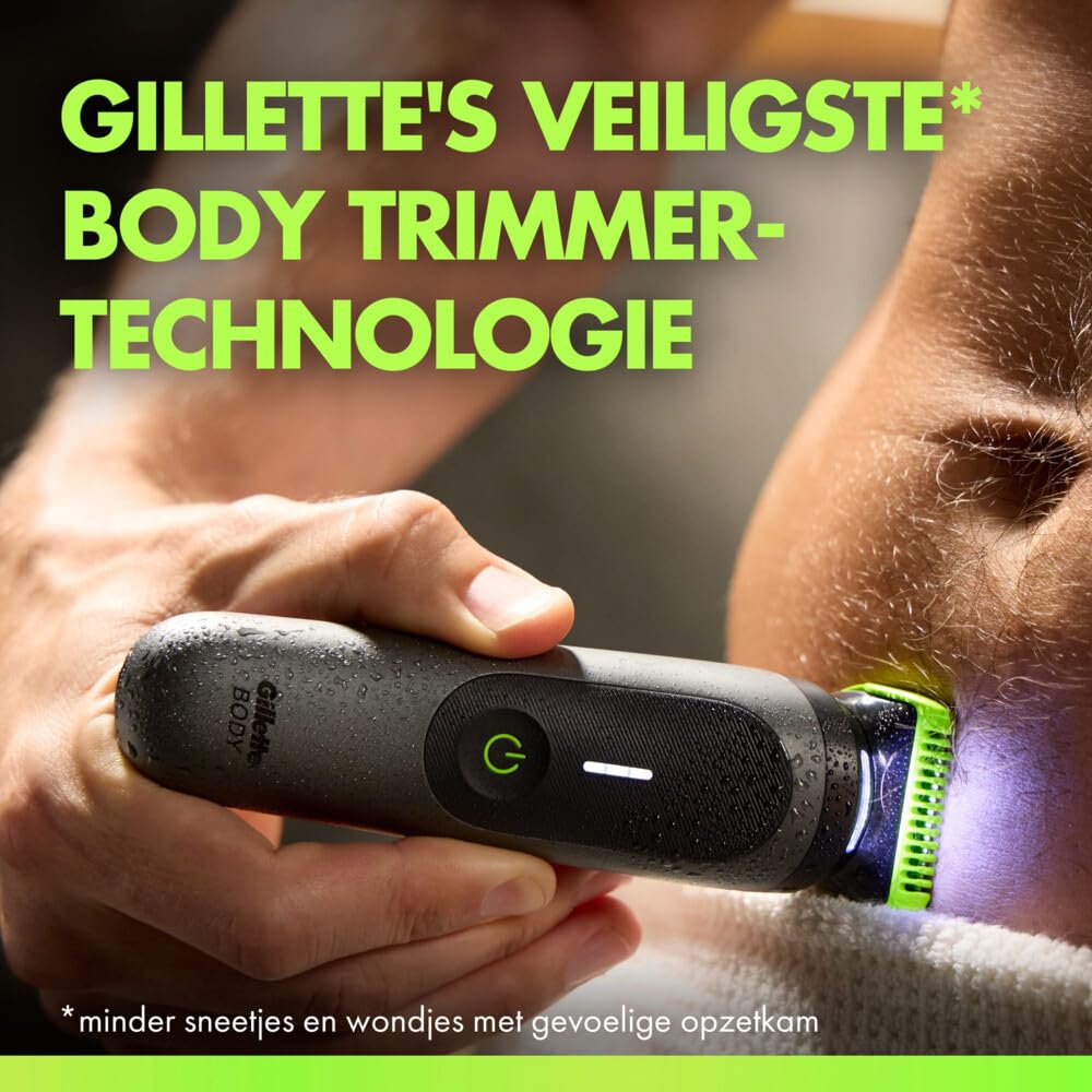 Gillette Labs i7 męska trymer do ciała i stref intymnych z technologią SkinFirst, wodoodporna trymer do strzyżenia włosów, światło LED, 3 precyzyjne akcesoria do cięcia i podstawa do ładowania