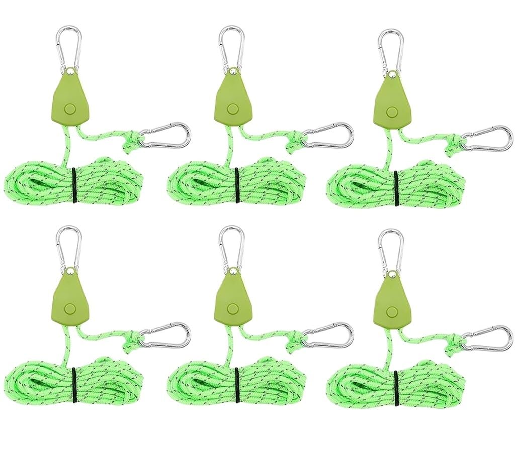 Tent guy lines with tensioners—suitable for camping, hiking, tarps, and awnings