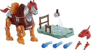 Masters of the Universe Origins Stridor Action Figure, 7 in Tall Robot Horse with Projectile Launcher, 3 Plasma Blasts, Helmet & Bridle with Cord, Collectible Gift for MOTU Fans Ages 6 Years & Older