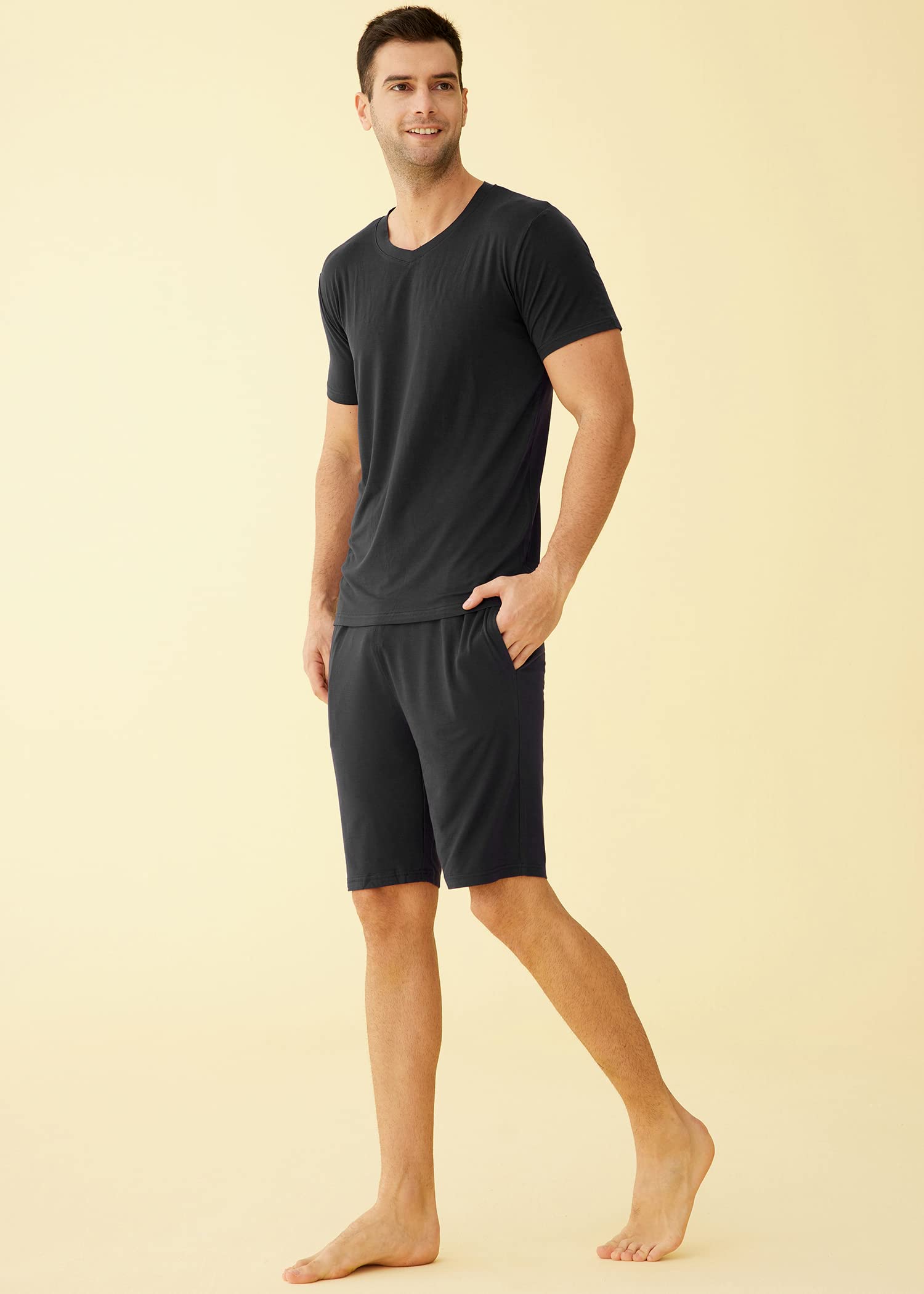 Latuza Herren Pyjama-Set mit kurzen Ärmeln und Shorts