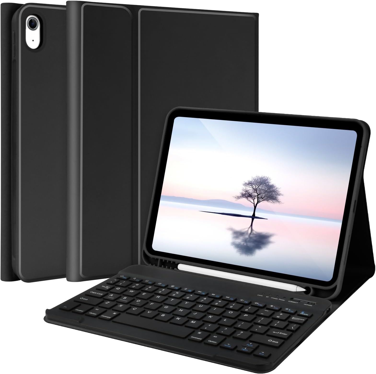 TQQ Keyboard Case for iPad 10th Generation 2022 10.2 inch, Detachable Bluetooth Keyboard with Pencil Holder for New iPad 10th Generation 10.2" 2022 (Black)