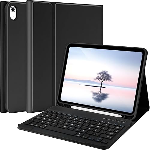 Miniatura 11 de TQQ Funda para iPad (A16) de 11ª generación con teclado (11 pulgadas, 2025) y 10ª generación (10.9 pulgadas, 2022) - Teclado magnético inalámbrico